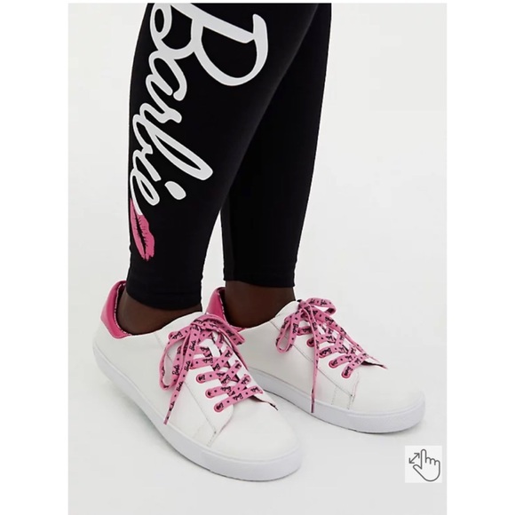 *HOST PICK* NEW Torrid 8.5 Wide Barbie White & Pink Faux Leather Sneakers - Picture 3 of 9